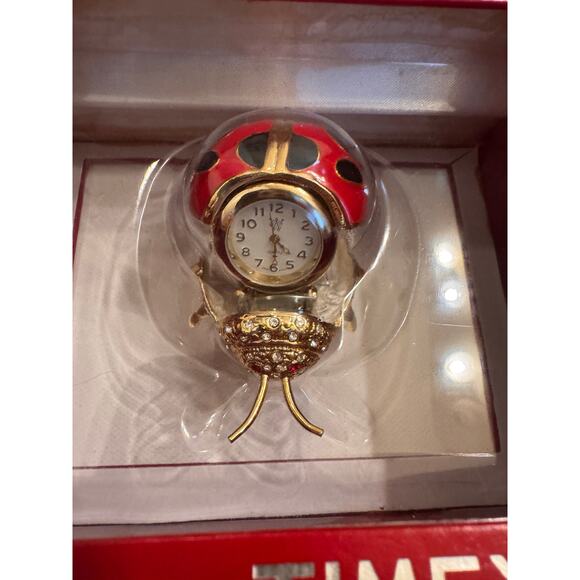 New in Box Timex Waterbury Clock Co Ladybug Desk Clock Sealed 2.5" - Picture 2 of 4